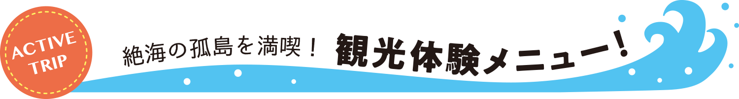 絶海の孤島を満喫！観光体験メニュー！